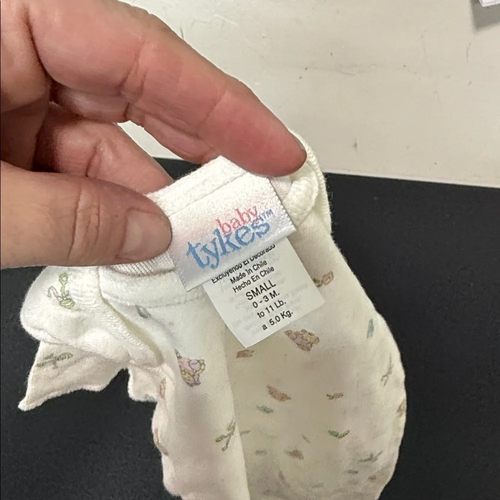 Floral Print Cream Baby Onesie Y2K 90’s